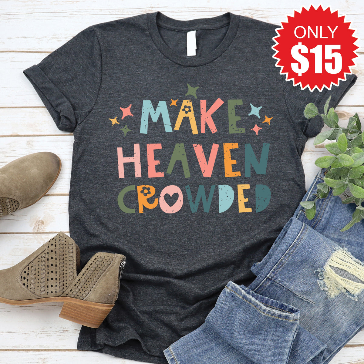 Make Heaven Crowded Tee - Heather Charcoal - 15 product image 1