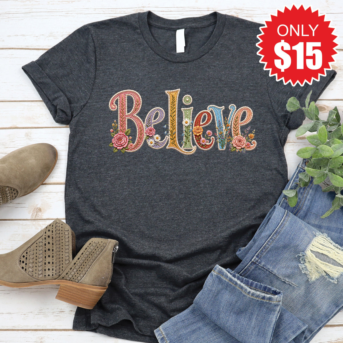 Believe Tee - Heather Charcoal - 15 product image 1
