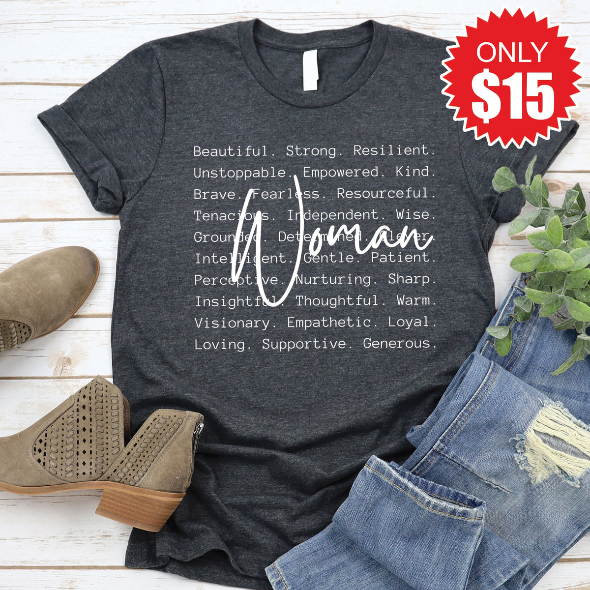 Woman Tee - Heather Charcoal - 15 product image 1