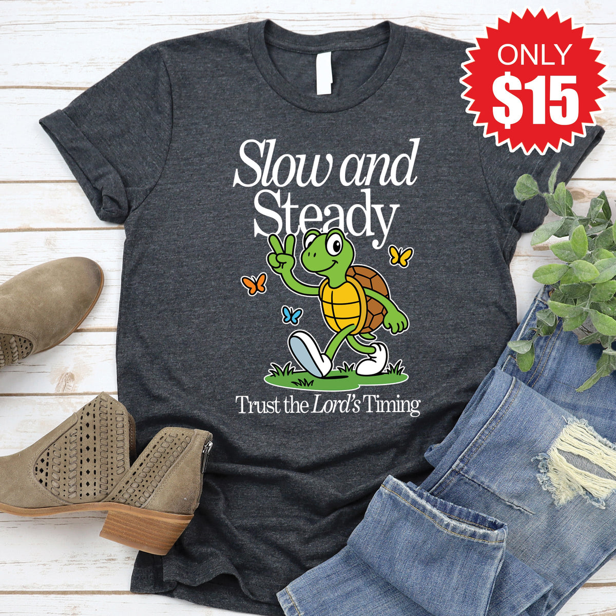 Slow And Steady Tee - Heather Charcoal - 15 product image 1