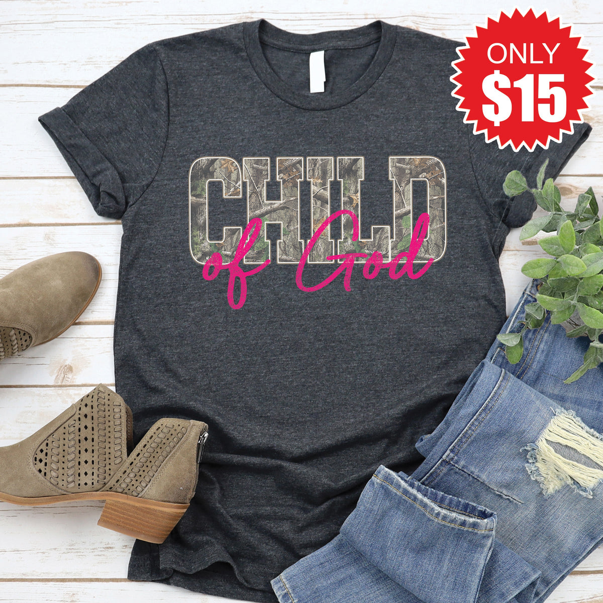 Child of God Tee - Heather Charcoal - 15 product image 1