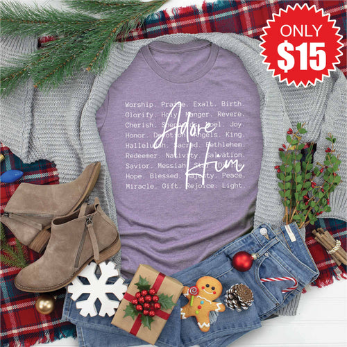 Adore Him Tee - Heather Deep Purple - 15 product image 1