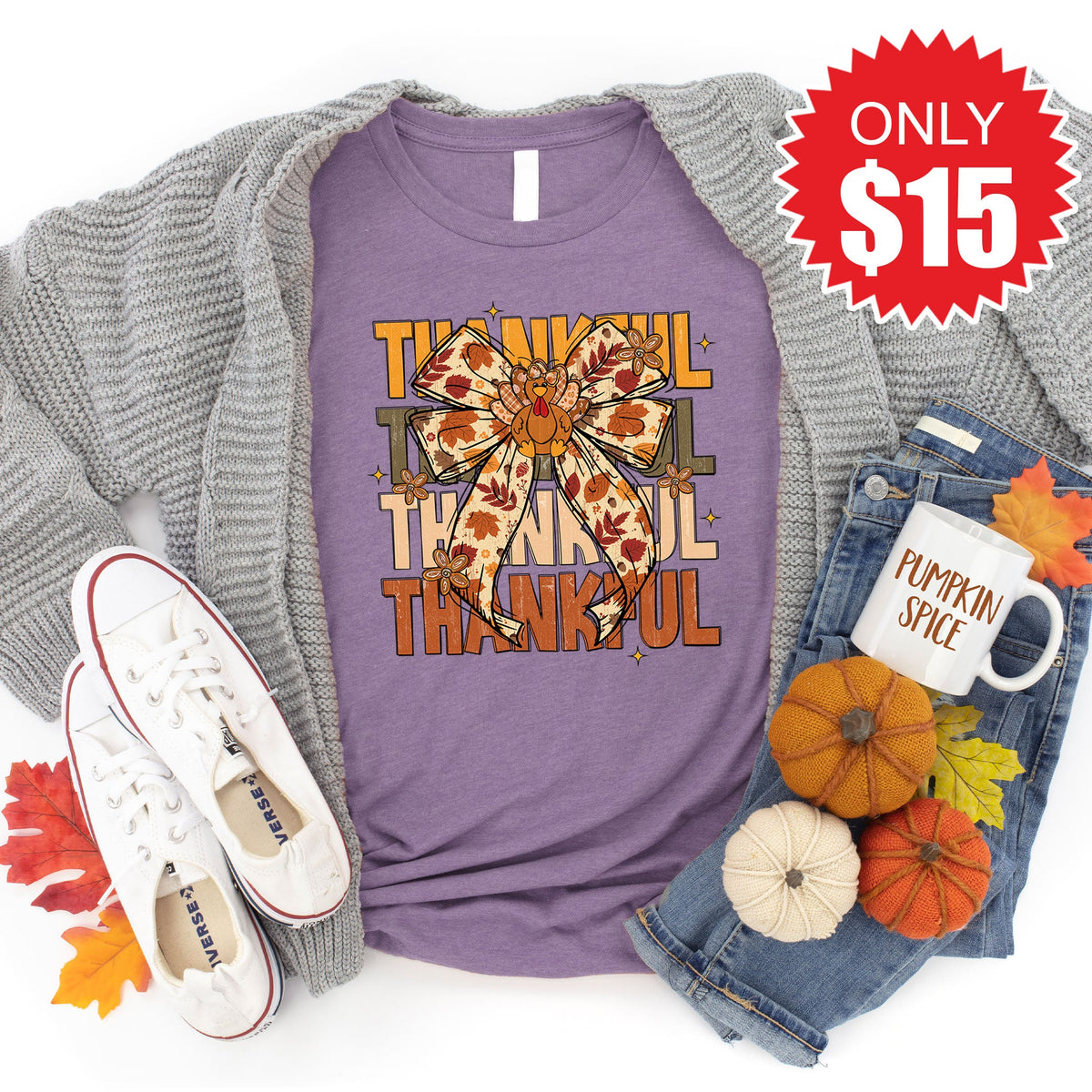 Thankful Tee - Heather Deep Purple - 15 product image 1