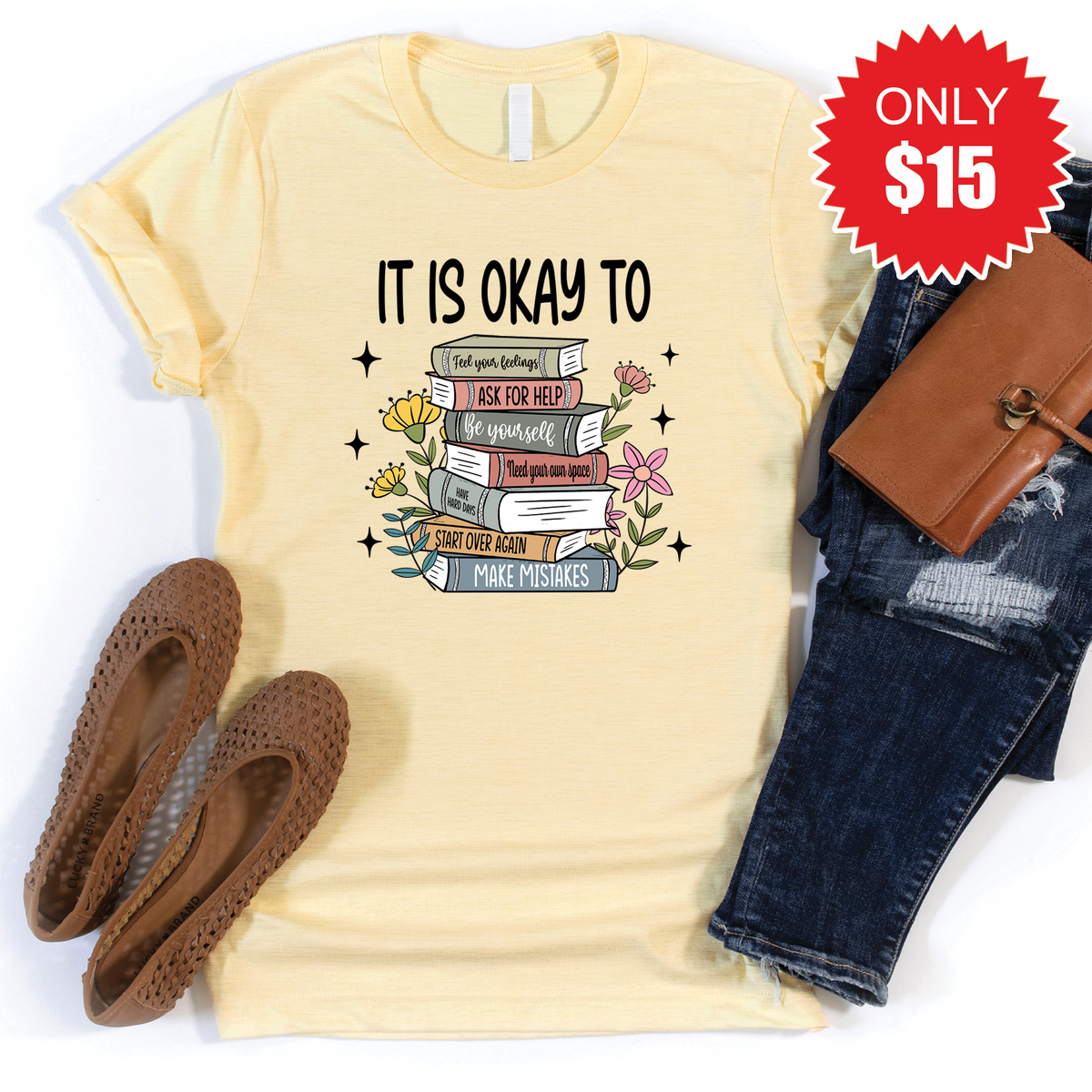 It Is Okay Tee - Heather French Vanilla - 15 product image 1
