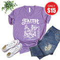 Faith Leads My Way V-Neck - Heather Grape - 15