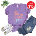 Be Still V-Neck - Heather Grape - 15