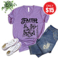 Faith Leads My Way V-Neck - Heather Grape - 15