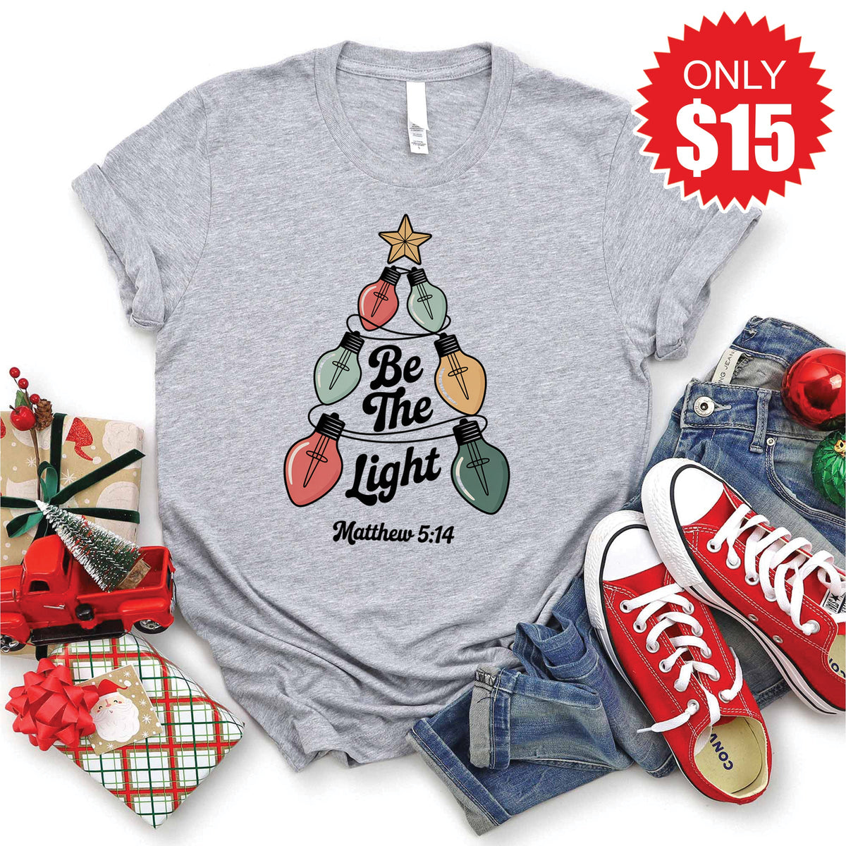 Be The Light Tee - Heather Grey - 15 product image 1
