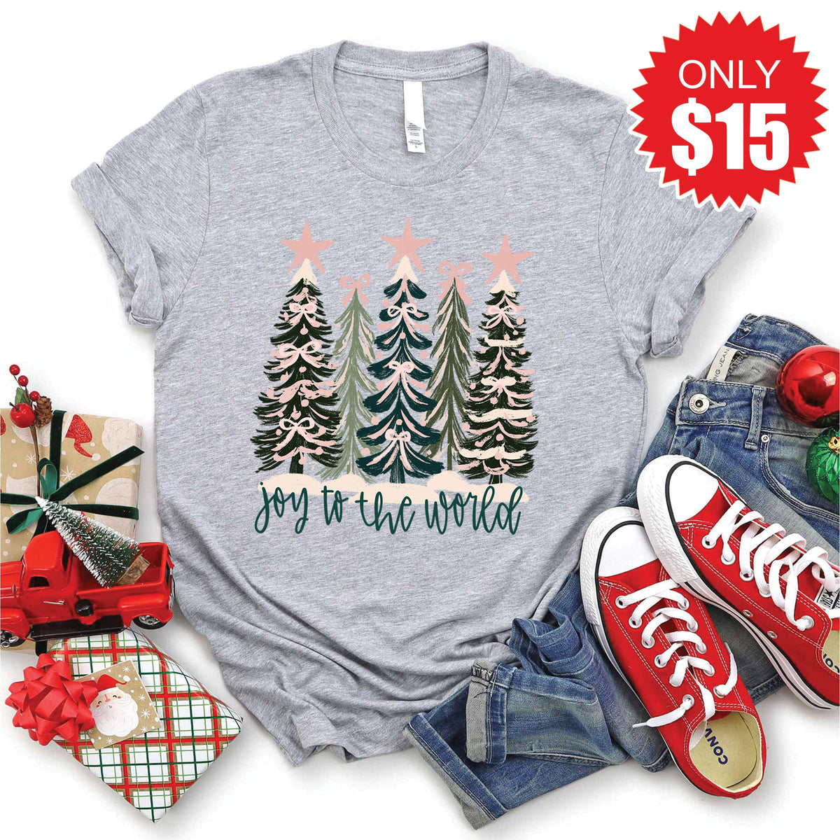 Joy to the World Tee - Heather Grey - 15 product image 1