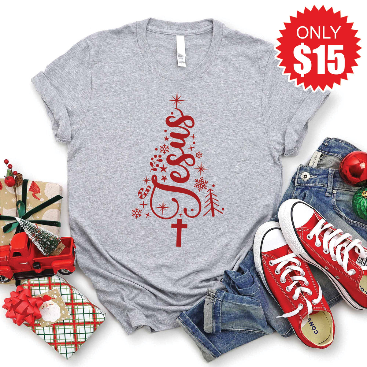 Jesus Tee - Heather Grey - 15 product image 1