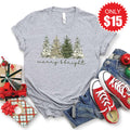 Merry & Bright Trees Tee - Heather Grey - 15 product image 1