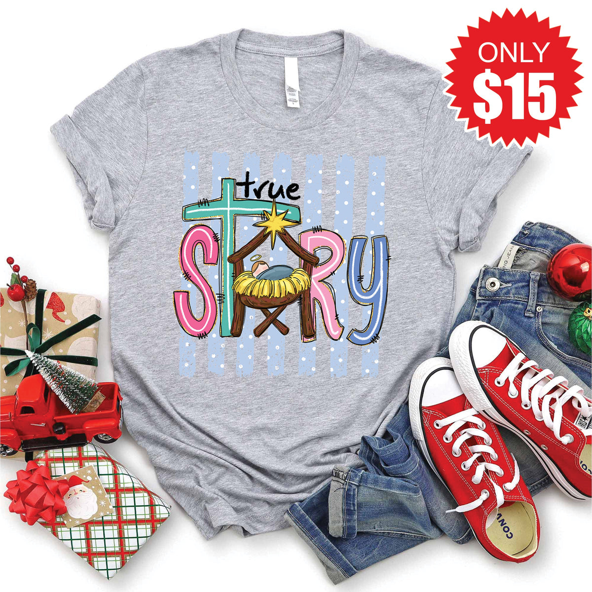 True Story Tee - Heather Grey - 15 product image 1