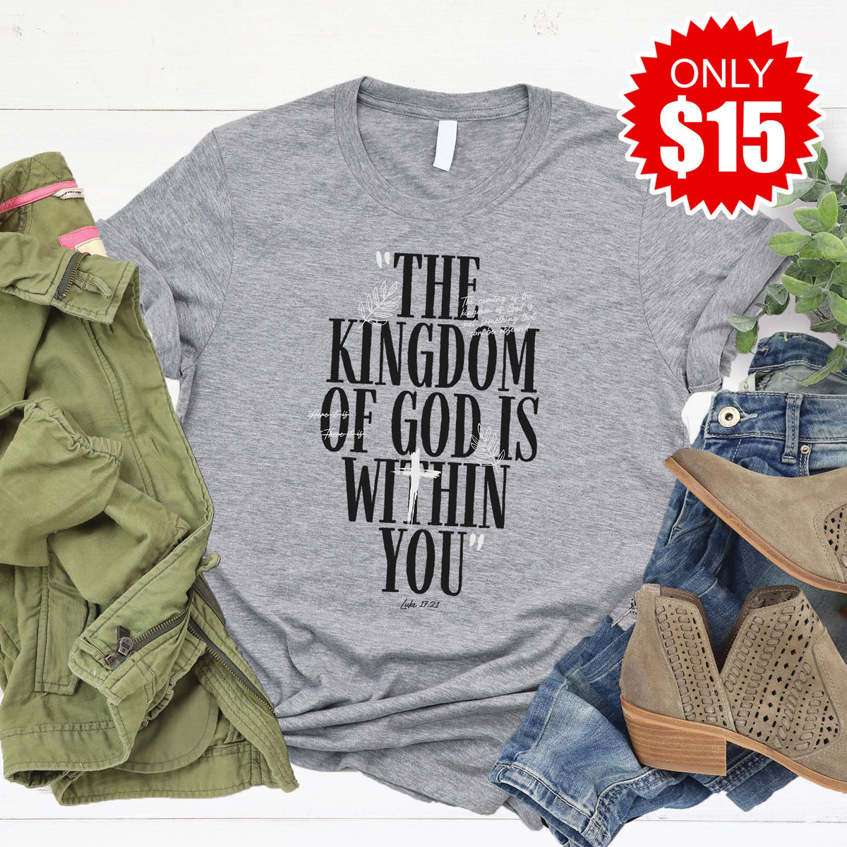 Kingdom of God Tee - Heather Grey - 15 product image 1