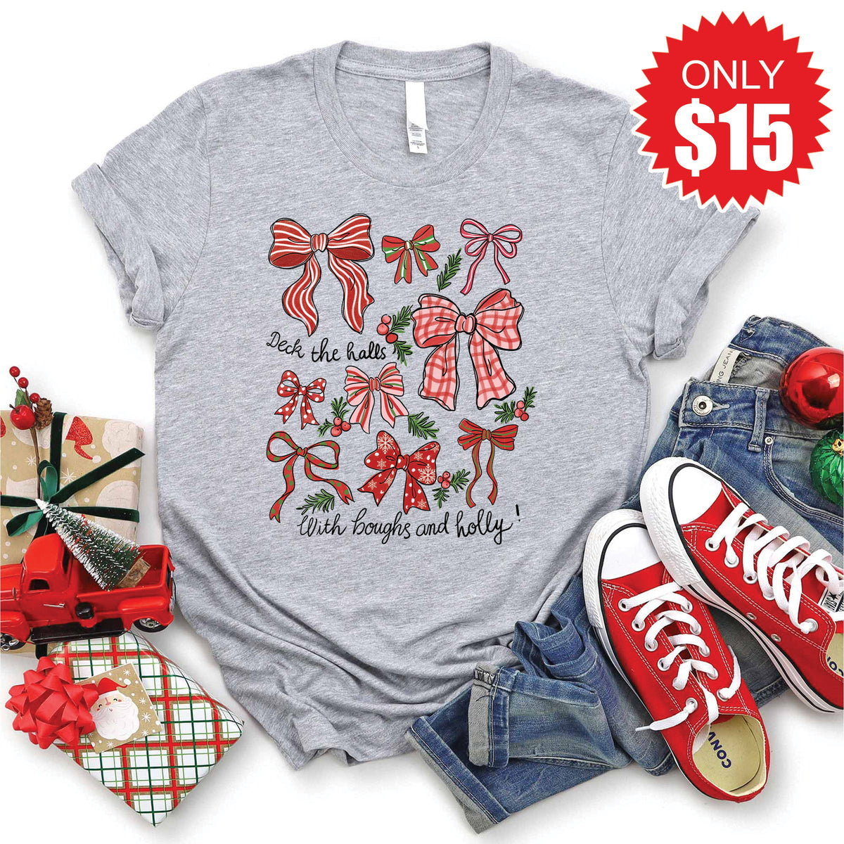 Deck The Halls Tee - Heather Grey - 15 product image 1