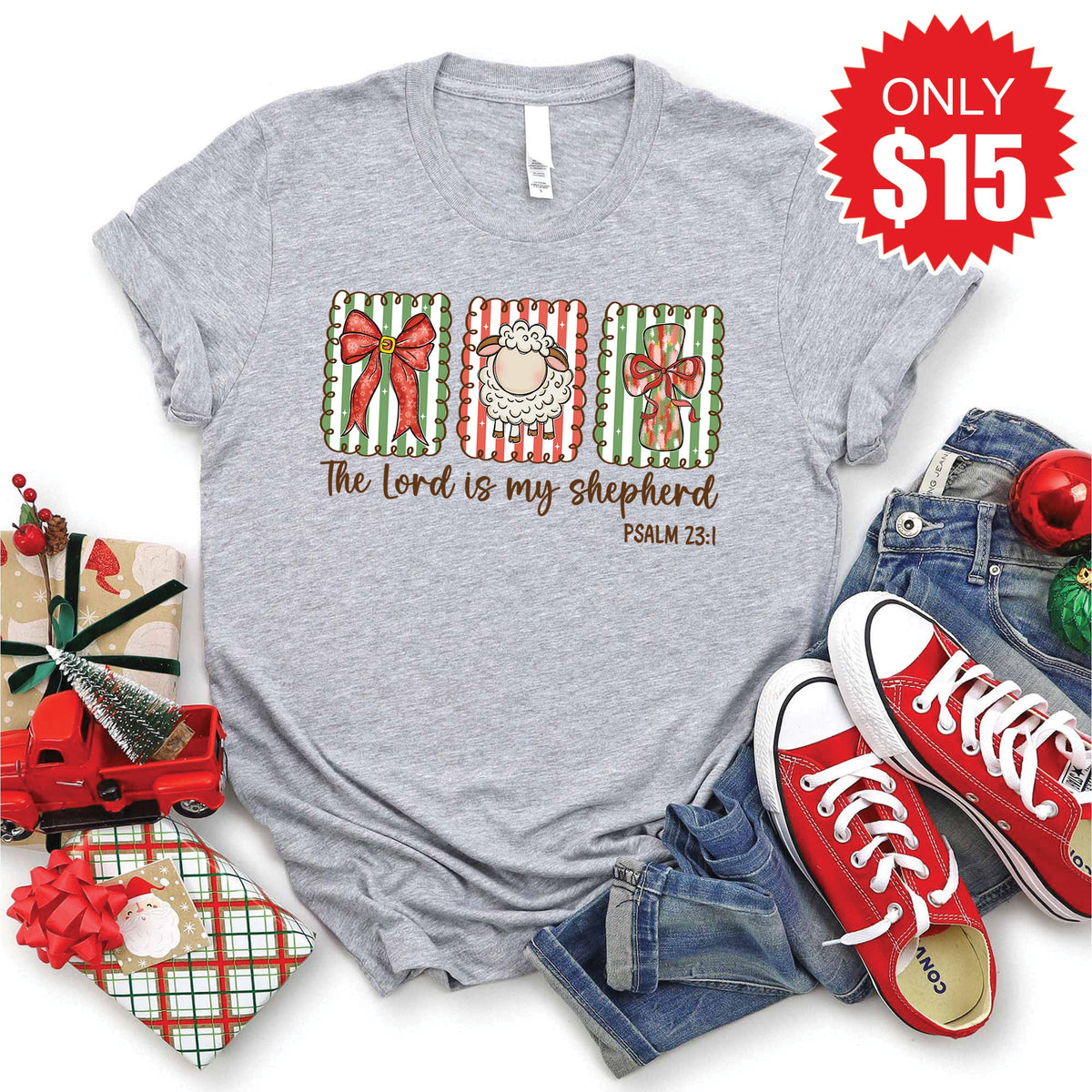 The Lord Is My Shepherd Tee - Heather Grey - 15 product image 1