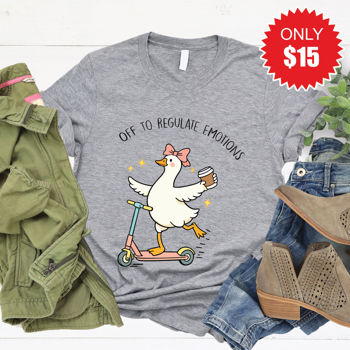 Regulate Emotions Tee - Heather Grey - 15 product image 1