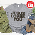 Jesus Loves You Tee - Heather Grey - 15 product image 1
