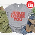 Jesus Loves You Tee - Heather Grey - 15 product image 1