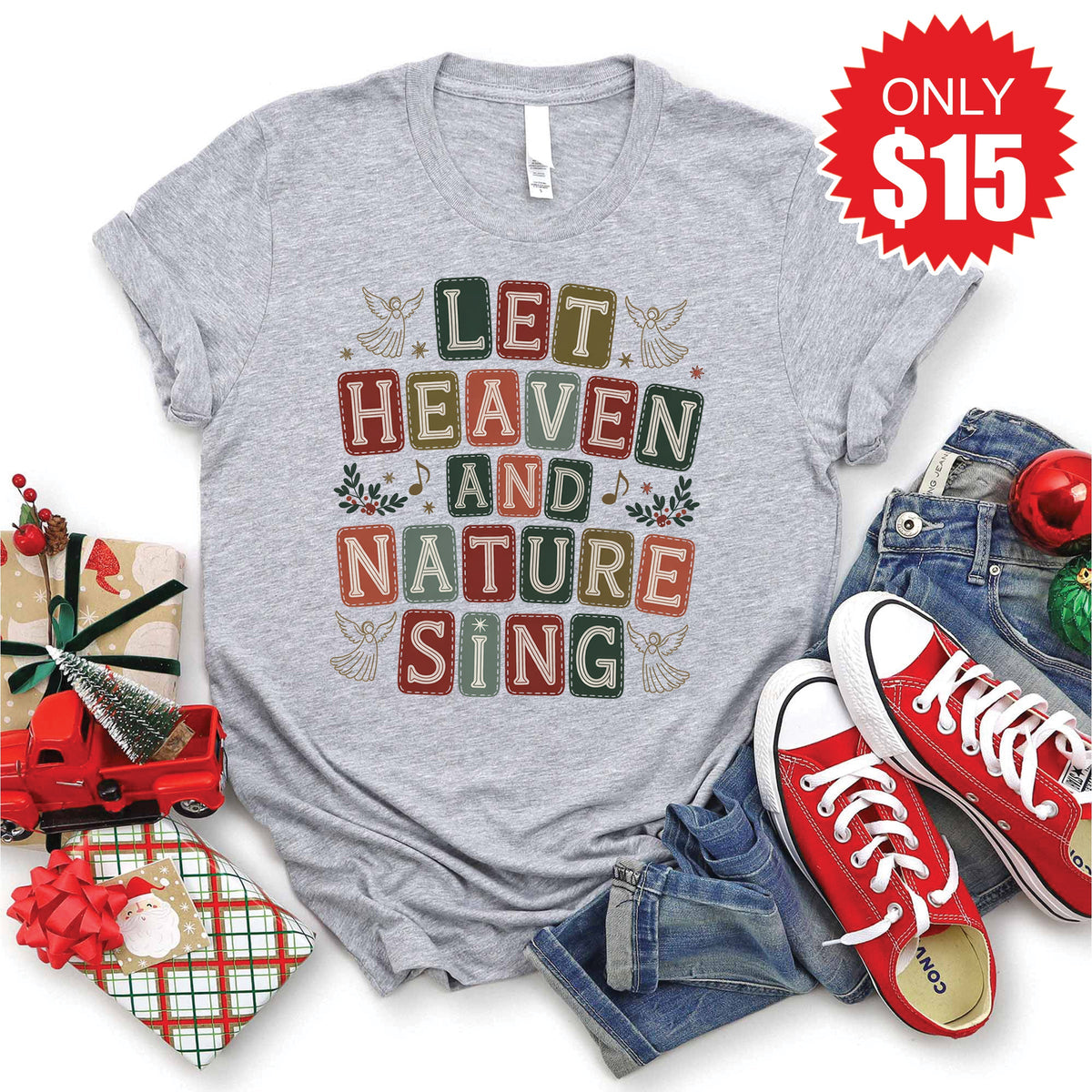 Let Heaven and Nature Sing Tee - Heather Grey - 15 product image 1