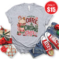 Coffee and Christmas Cheer Tee - Heather Grey - 15 product image 1
