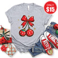 Christmas Cherries Tee - Heather Grey - 15 product image 1