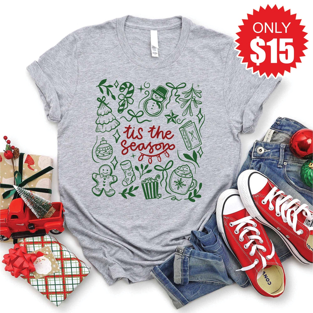Tis The Season Tee - Heather Grey - 15 product image 1