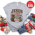 Jesus and Hot Cocoa Tee - Heather Grey - 15 product image 1