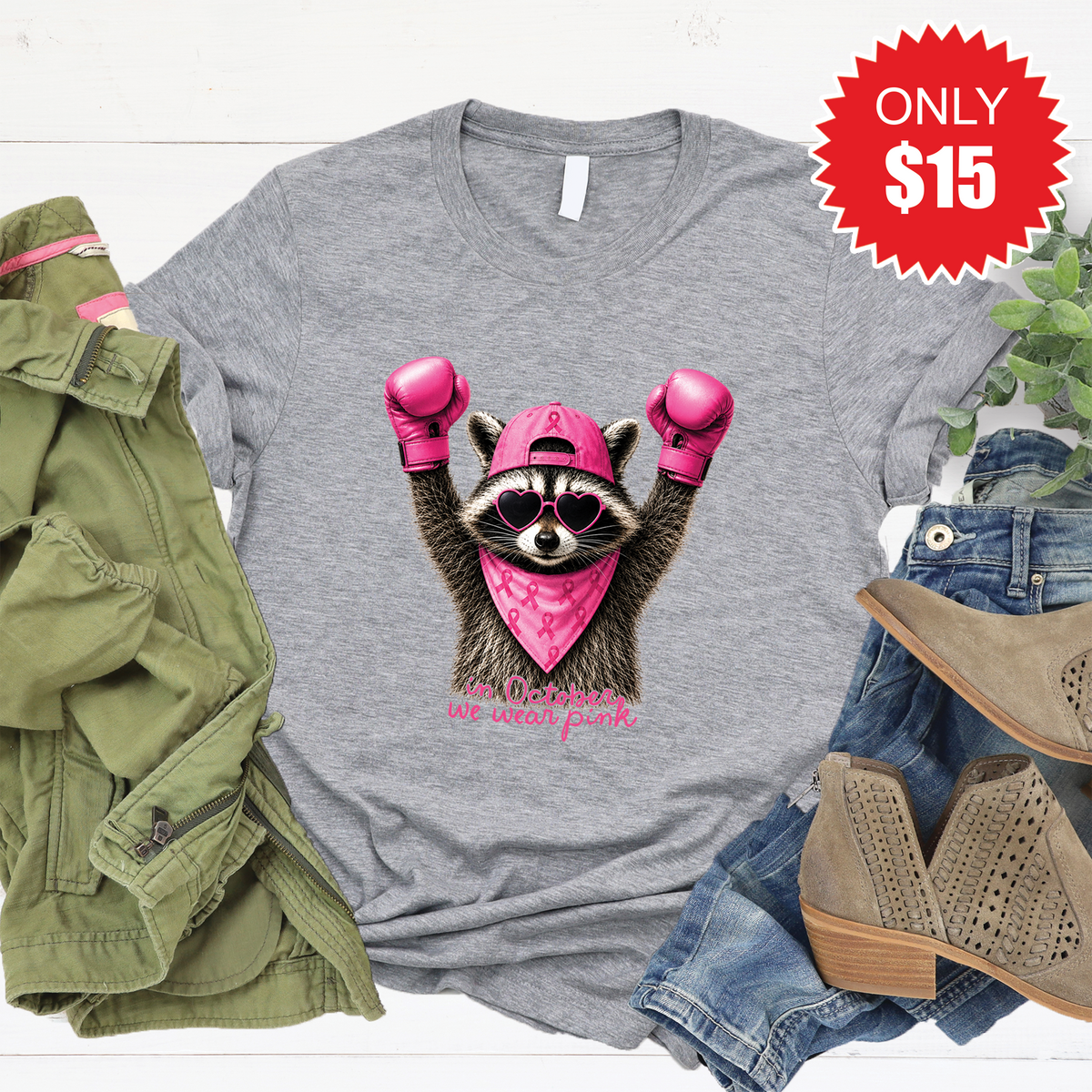 We Wear Pink Tee - Heather Grey - 15 product image 1