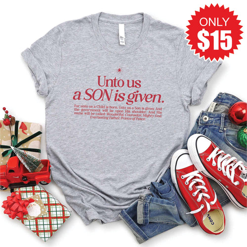 A Son Is Given Tee - Heather Grey - 15 product image 1
