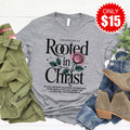 Rooted In Christ Tee - Heather Grey - 15 product image 1