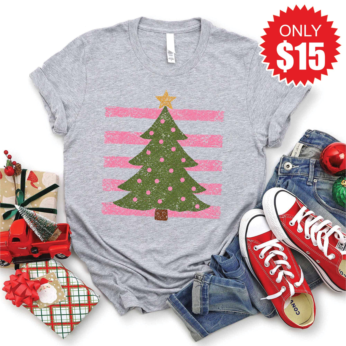 Christmas Tree Tee - Heather Grey - 15 product image 1