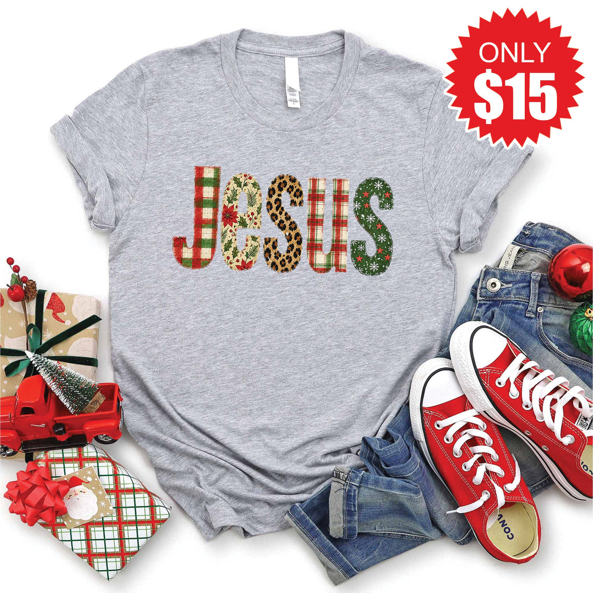 Jesus Tee - Heather Grey - 15 product image 1