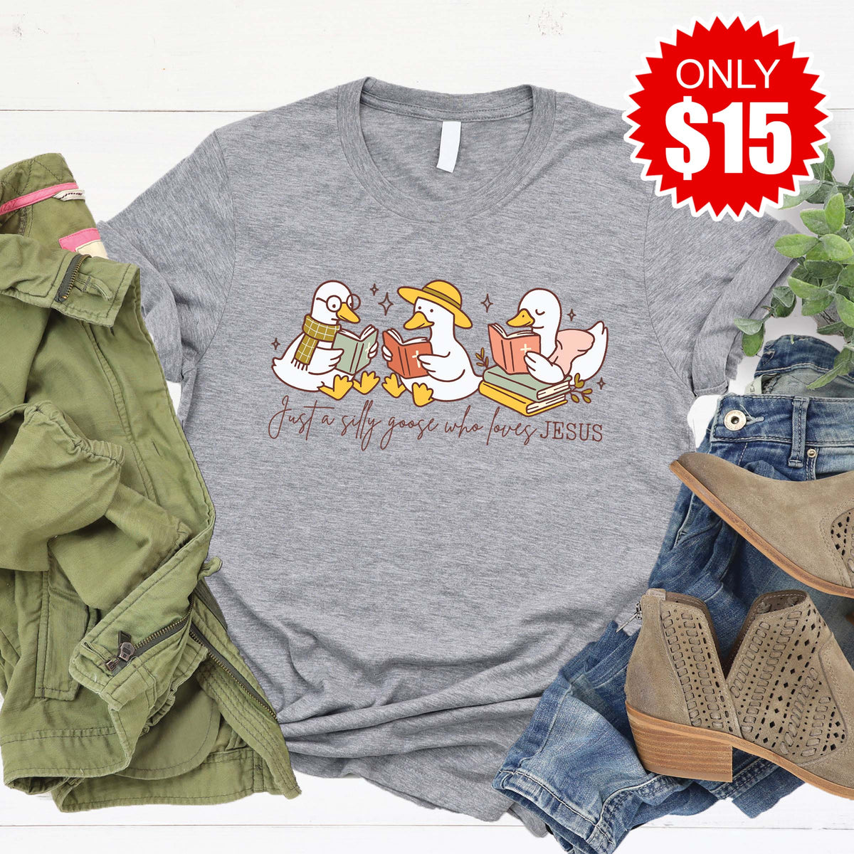 Spreading the Goosepel Tee - Heather Grey - 15 product image 1