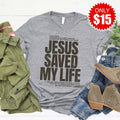 Jesus Saved My Life Tee - Heather Grey - 15 product image 1