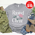 Rooted In Christ Tee - Heather Grey - 15 product image 1