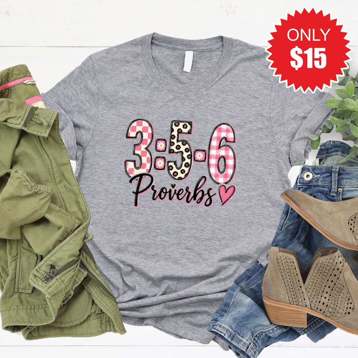 Proverbs 3:5 Tee - Heather Grey - 15 product image 1