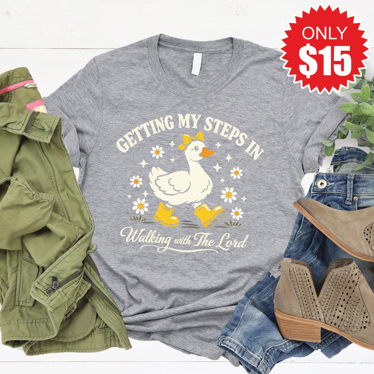 Getting My Steps In Tee - Heather Grey - 15 product image 1