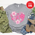 Pink Ribbon Floral Tee - Heather Grey - 15 product image 1