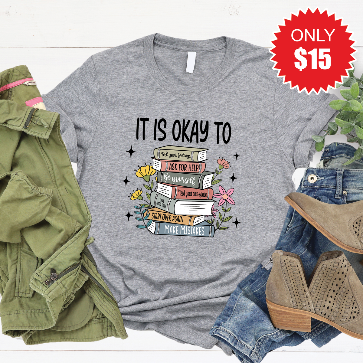 It Is Okay Tee - Heather Grey - 15 product image 1