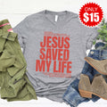 Jesus Saved My Life Tee - Heather Grey - 15 product image 1