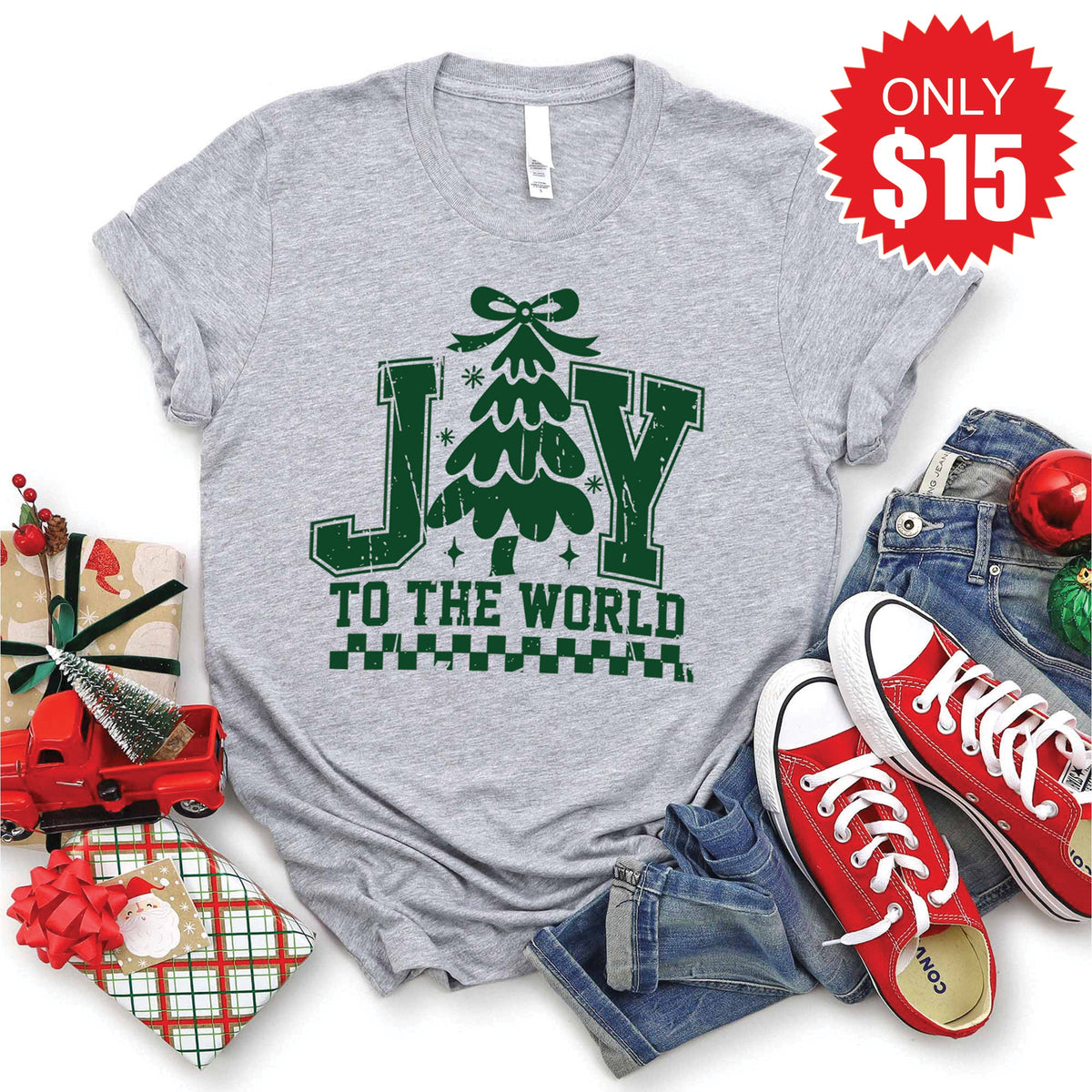 Joy To The World Tee - Heather Grey - 15 product image 1