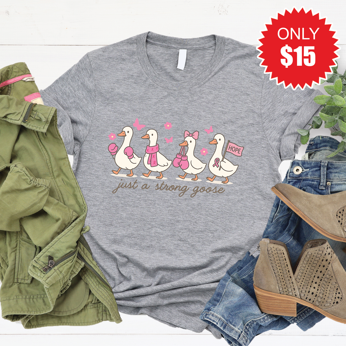 Strong Goose Tee - Heather Grey - 15 product image 1