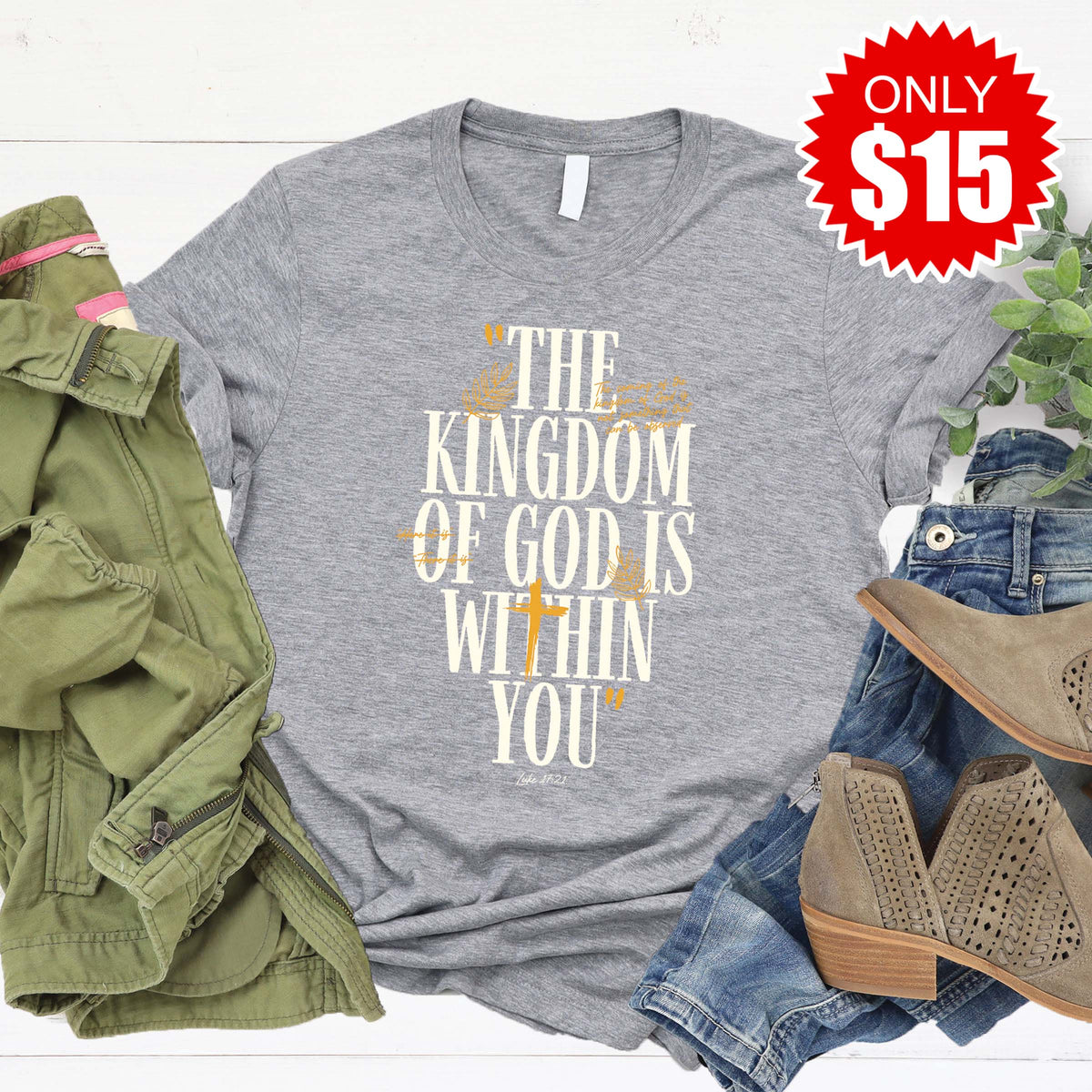 Kingdom of God Tee - Heather Grey - 15 product image 1