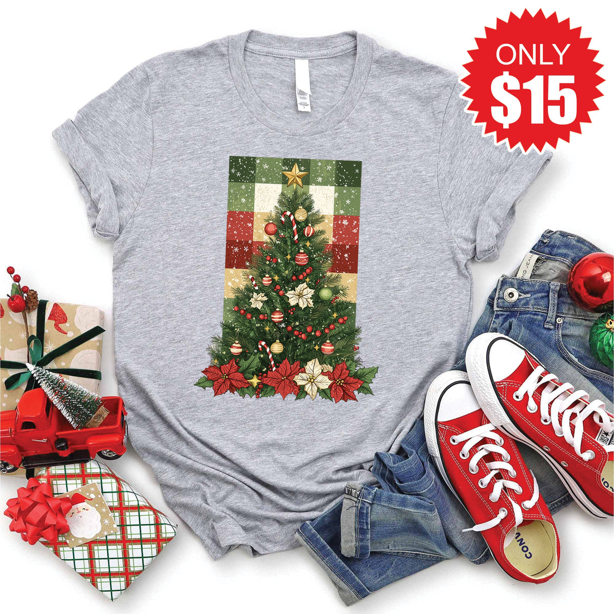 Christmas Tree Tee - Heather Grey - 15 product image 1