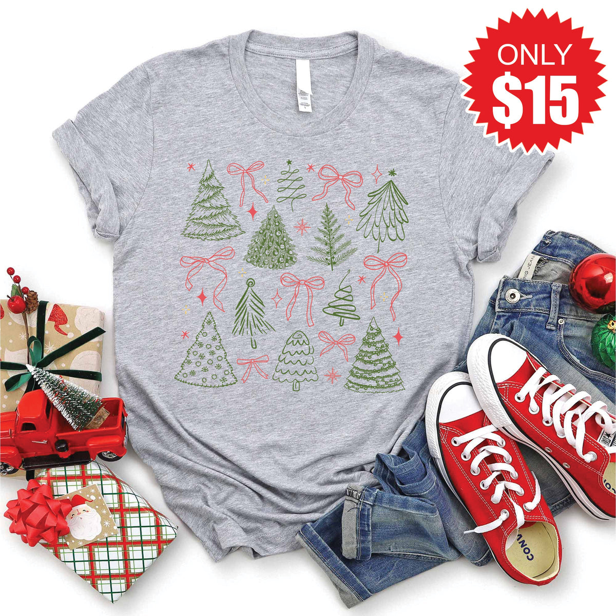 Christmas Trees Tee - Heather Grey - 15 product image 1