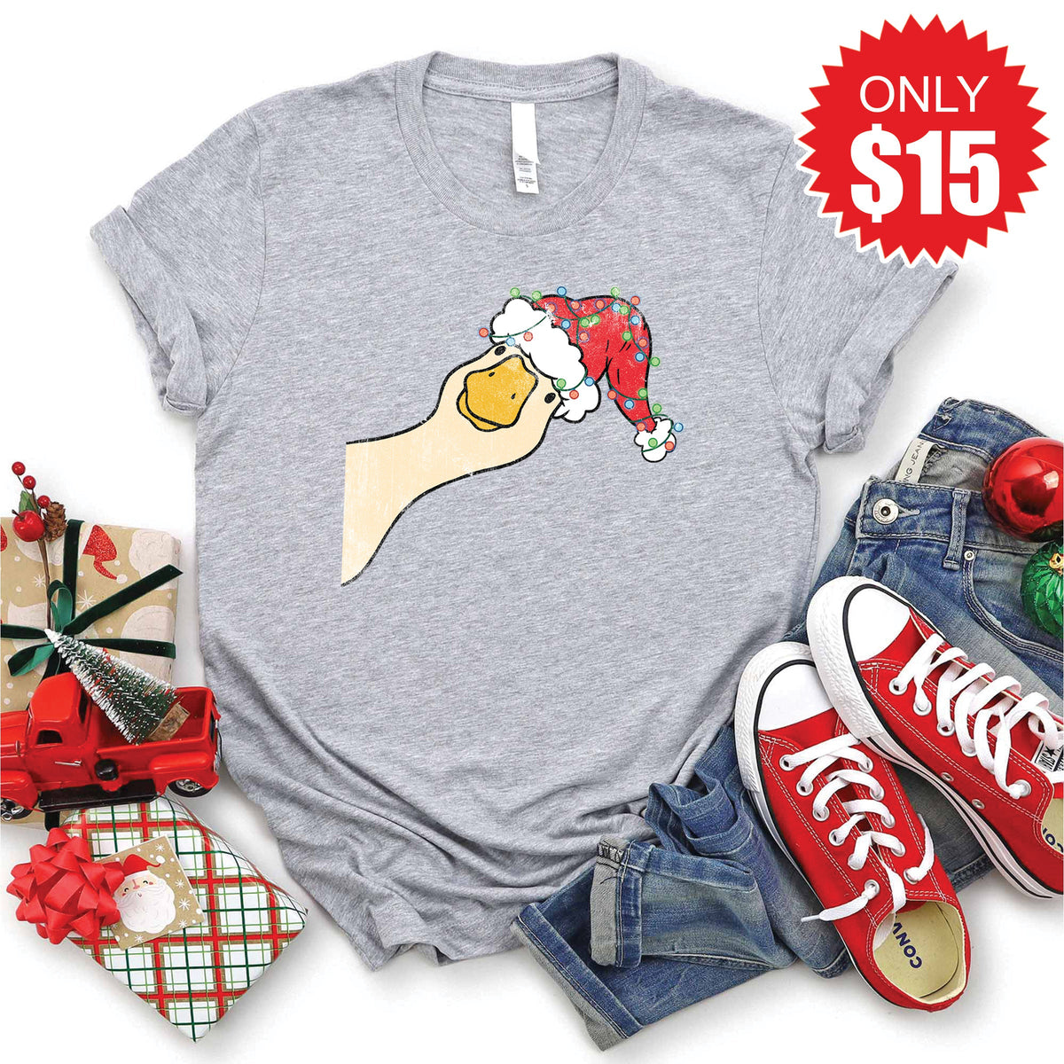 Christmas Goose Tee - Heather Grey - 15 product image 1