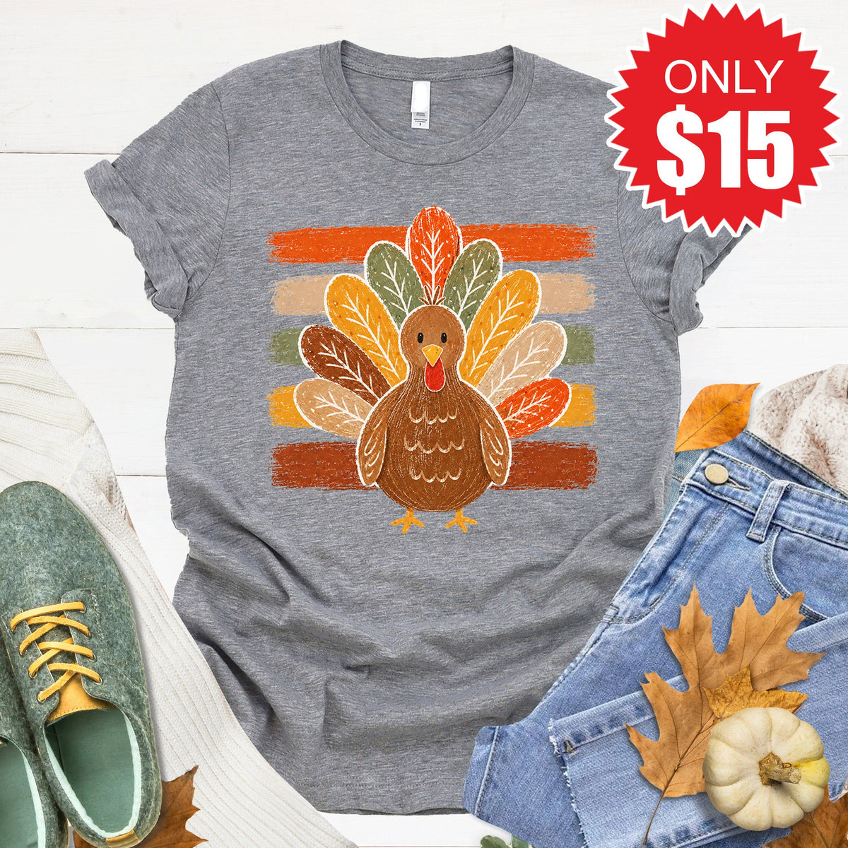 Turkey Tee - Heather Grey - 15 product image 1