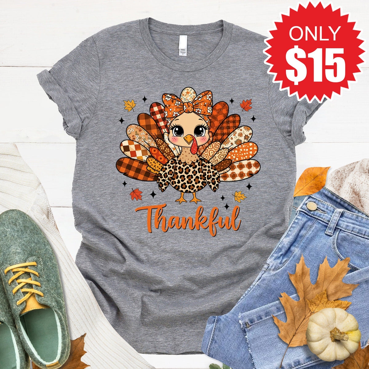 Thankful Tee - Heather Grey - 15 product image 1