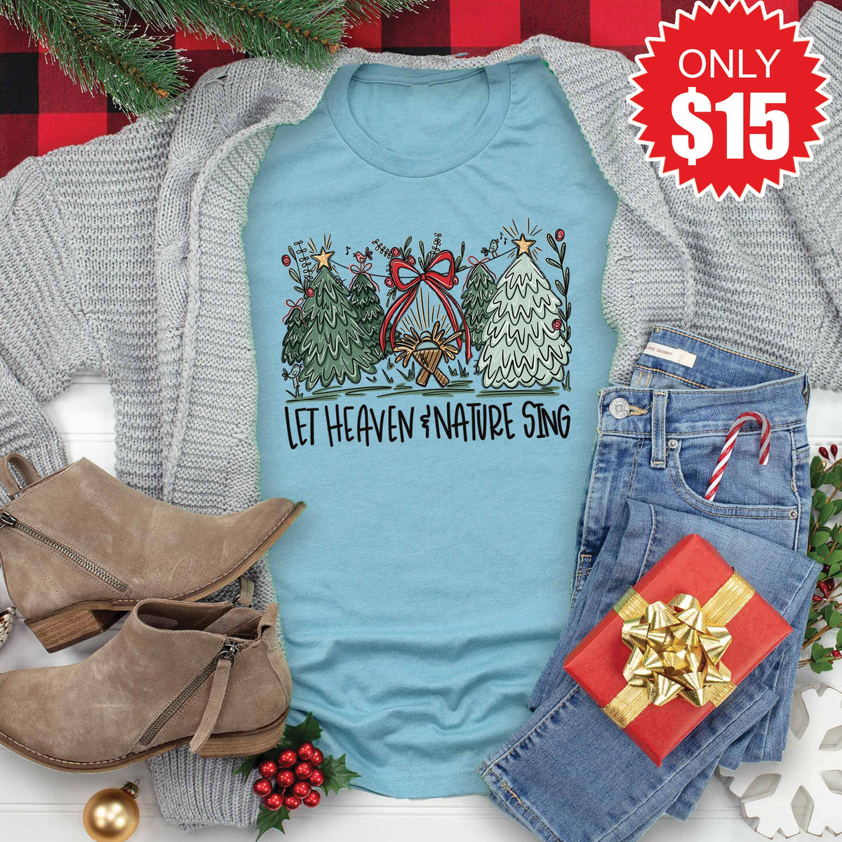 Let Heaven and Nature Sing Tee - Heather Lagoon - 15 product image 1