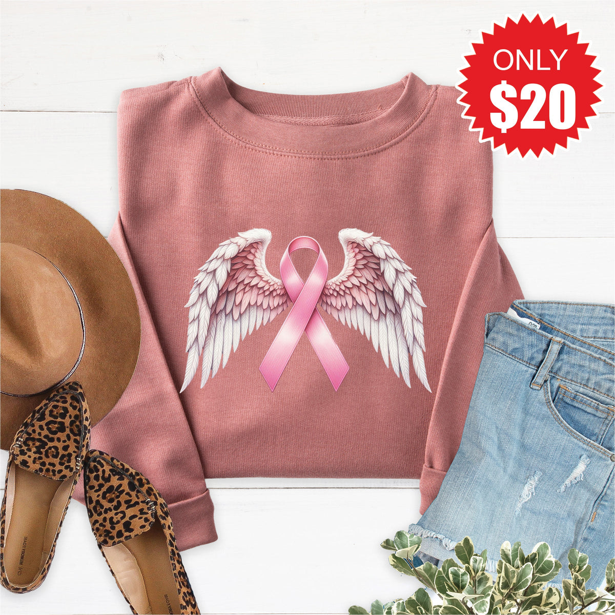 Angel Wings Sweatshirt - Heather Mauve - 20 product image 1